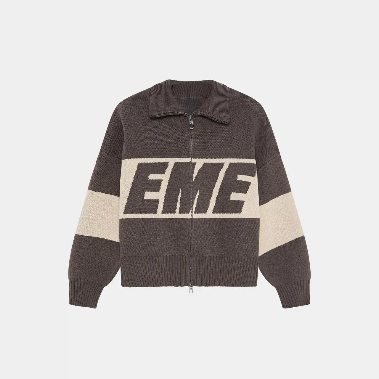 Zipper Brown Knit - Emestudios