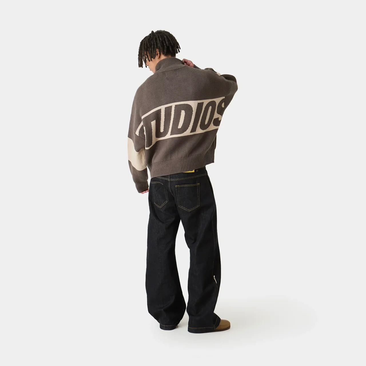 Zipper Brown Knit - Emestudios